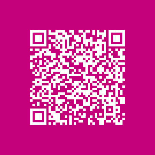 QR-Code von Lothar Wlodarczyk Menschenfotografie auf magentafarbenem Hintergrund.
